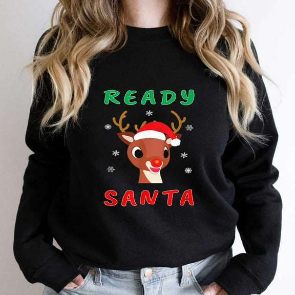Christmas Rudolph Red-Nosed Reindeer Funny Kids Gift Holiday Graphic SW4304 Unisex Sweatshirt, Up to Size 5XL