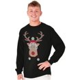 thumbnail image 1 of Christmas Rudolph Reindeer Stitch Long Sleeve TShirt Men Women Brisco Brands S, 1 of 6