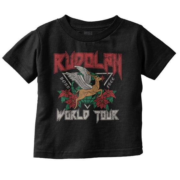 Christmas Rudolph Xmas World Tour Toddler Baby Graphic T Shirt Brisco Brands 6M