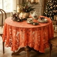 thumbnail image 1 of Christmas Ruffle Lace Tablecloth, Sheer Floral Lace Table Cover with Ruffled , Decorative Table Cloth for Holiday Wedding Dinner Party Home Decor(55Ã39in), 1 of 4