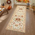 thumbnail image 1 of Christmas Rug 19.69x70.87 Inch, Washable Hallway Christmas Runner Rug, Non-Slip Low-Pile Soft Kitchen Rug, Vintage Xmas Holiday Decor Throw Entry Foyer Mat for Entrance Laundry Living Room, Yellow, 1 of 6