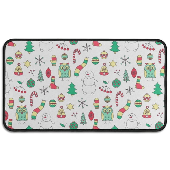 Christmas Rug 30x17 Inch Non-Slip Entryway Mat, Soft Crystal Velvet Door Mat Indoor Outdoor Door Mat for High Traffic Areas, Patio, Front Door Holiday Decor.