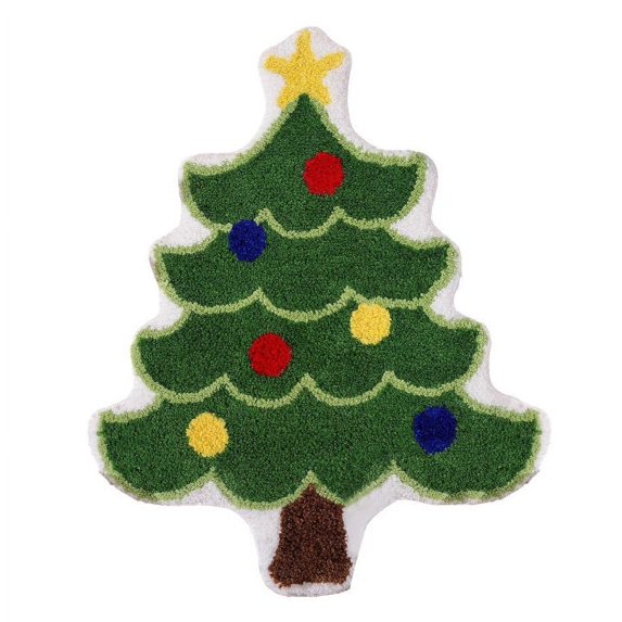 Christmas Rug Christmas Tree Rug Cute Bath Mat Non Slip Xmas Bath Rug for Bathroom, Luxury Absorbent Christmas Bathroom Mat - A