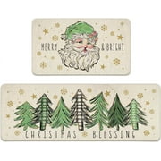 Christmas Rug Christmas Decoration Floor Mat Kitchen Oil and Stain Proof Set Wear Proof Door Mat for Entrance 40x60+40x120cm