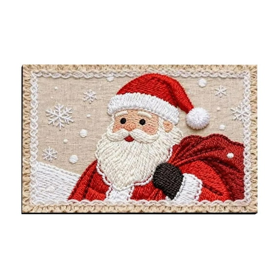 Christmas Rug Winter Santa Claus Floor Mat 40x60cm for Bedroom Kitchen Bathroom Entryway Rugs Low Pile for Entrance Festive Home Decor (B)