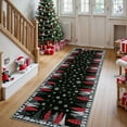thumbnail image 1 of Christmas Rugs 2' x 10' Holiday Runner Rugs Mats, Stain-Resistant Xmas Tree Snowflake Accent Carpet, Washable Indoor Rug, Easy to Clean, for Kitchen Hallway Entryway, Black, 1 of 9