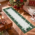 thumbnail image 1 of Christmas Rugs 2' x 6' Holiday Runner Rugs Mats, Stain-Resistant Xmas Tree Snowflake Accent Carpet, Washable Indoor Rug, Easy to Clean, for Kitchen Hallway Entryway, Green, 1 of 8