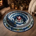thumbnail image 1 of Christmas Rugs, 3D Rugs Optical Illusion Christmas,Soft Non-Slip Washable, Round Floor Carpet For Porch Holiday Entryway Living Room Deco, 1 of 6