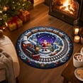 thumbnail image 1 of Christmas Rugs, 3D Rugs Optical Illusion Christmas,Soft Non-Slip Washable, Round Floor Carpet For Porch Holiday Entryway Living Room Deco, 1 of 6