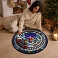 thumbnail image 1 of Christmas Rugs,3D Rugs Optical Illusion, Holiday Floor Mat,Festive Optical-Illusion Rug, Snowy Village And Circular Train Track, Nonslip Mat For Holiday Home Decor, 1 of 6