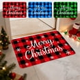 thumbnail image 1 of Christmas Rugs Plaid Snowflake Christmas Floor Mat, Decorative Doormat for Living Bedroom Kitchen Bath, Festive Holiday Carpet for Christmas Home Decoration,23.6*15.7in， Blue, 1 of 7