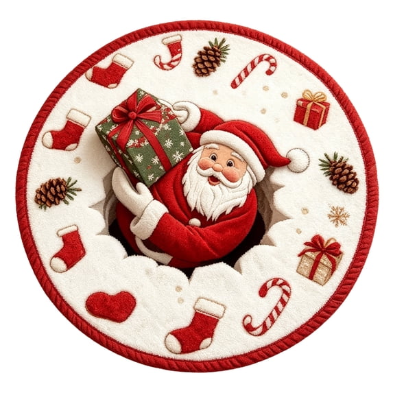 Christmas Rugs, Rugs Optical Illusion Christmas, Indoor Outdoor Use (60cm*60cm)