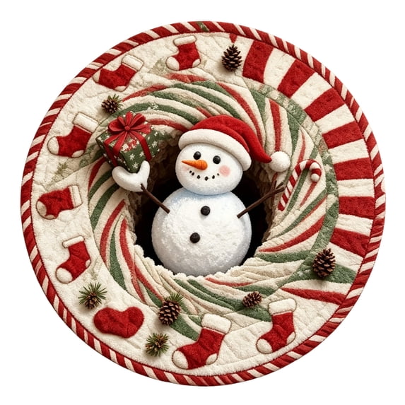 Christmas Rugs, Rugs Optical Illusion Christmas, Indoor Outdoor Use (60cm*60cm)