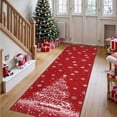 thumbnail image 1 of Memoryfield Christmas Runner Rug 2' x 10', Machine Washable Rugs Holiday Christmas Tree Print Throw Carpet, Low Pile Rug Stain-Resistant Xmas Rugs for Entryway Kitchen, 1 of 8