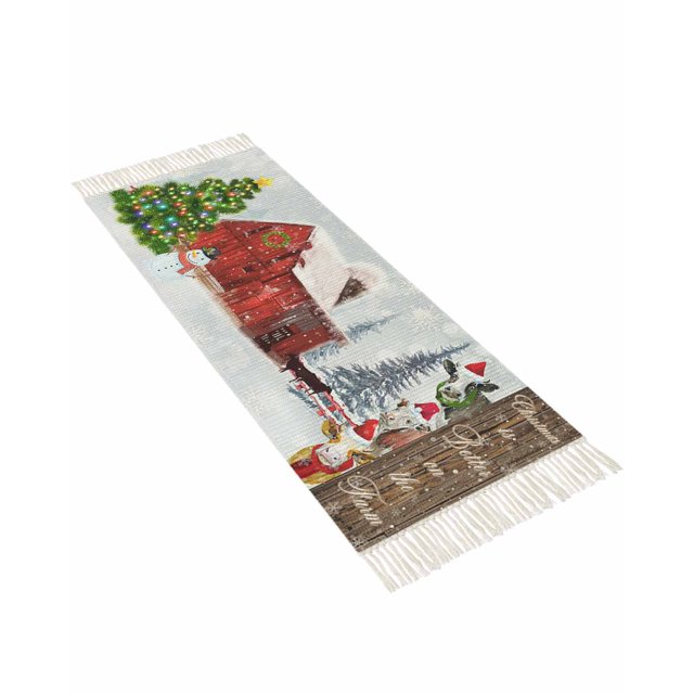 Christmas Runner Rug for Hallway 2x5ft, Christmas is Better on The Farm
