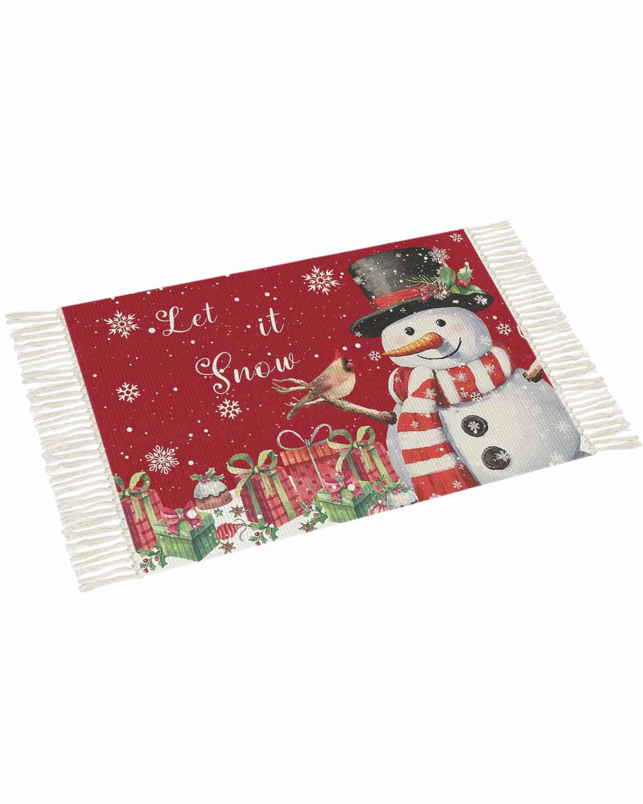 Christmas Runner Rug for Hallway 3x5ft, Christmas Snowman Xmas Tree ...
