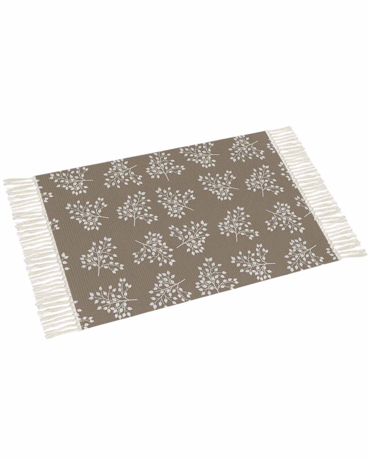 Christmas Runner Rug for Hallway 4x6ft, Christmas Berries Brown