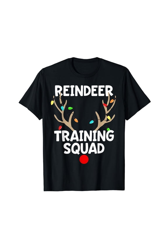 Christmas Running Reindeer Training Squad Team Sport T-Shirt
