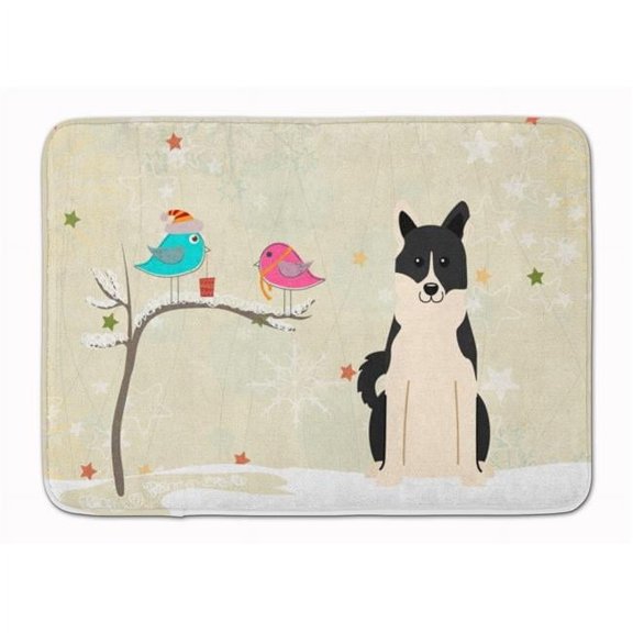 Christmas Russo-European Laika Spitz Machine Washable Memory Foam Mat