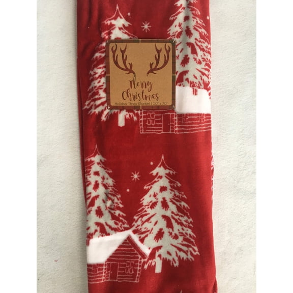 Christmas Rustic Cabin In The Woods Throw Blanket