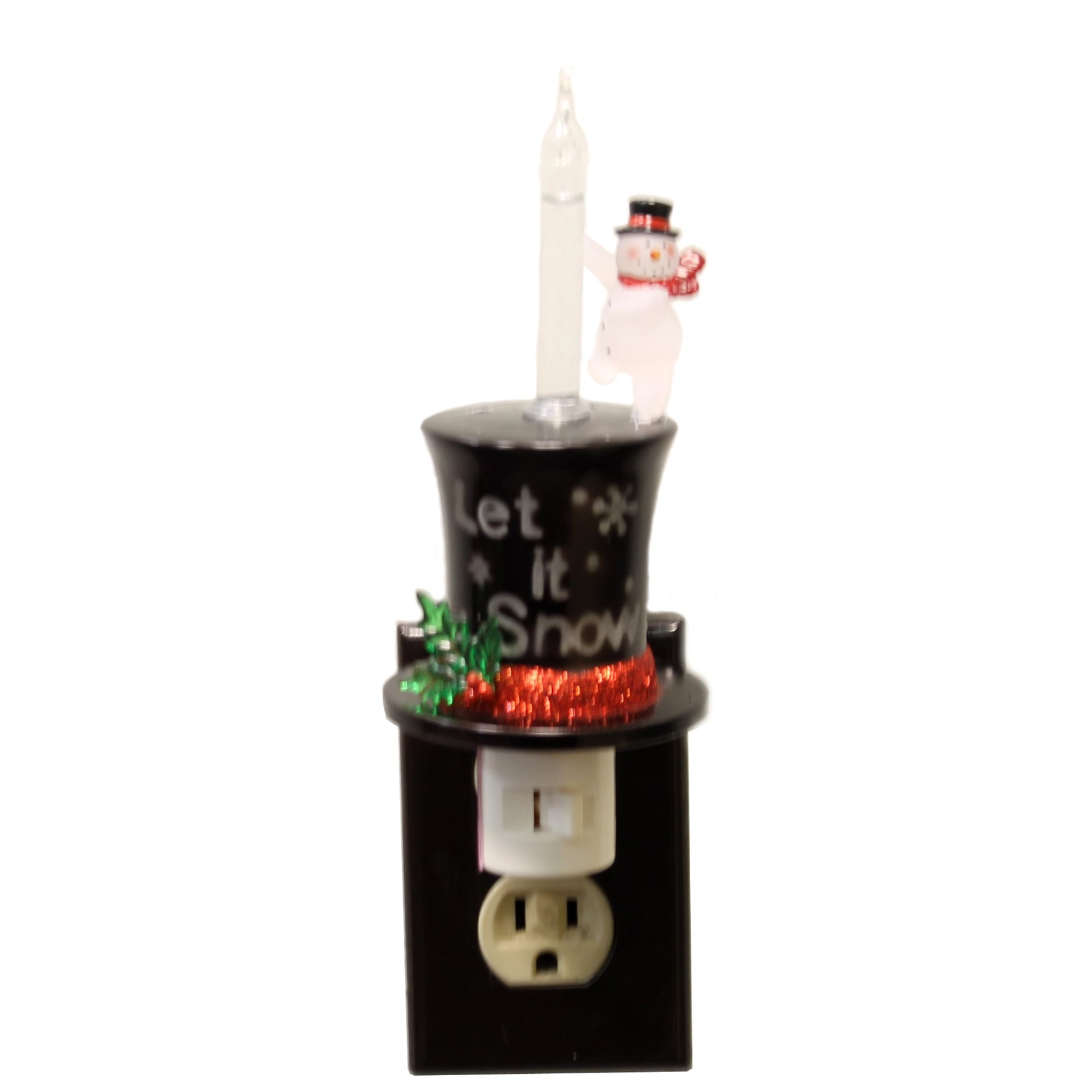Christmas Snowman Let It Snow Nightlight Plastic Bubble