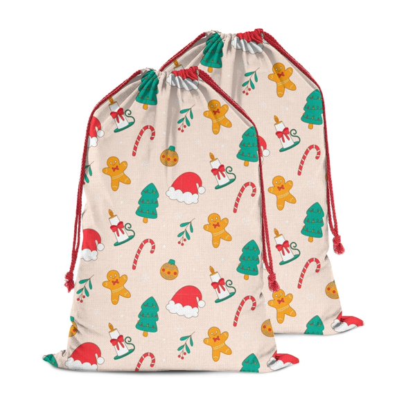 Christmas Sack – 28" X 20" Canvas Gift Bag with Drawstring, Full Print Polyester Santa Sack, Durable Reusable Xmas Gift Bag for Holiday, Party & Storage