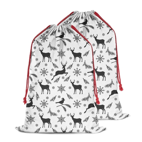 Christmas Sack – 28" X 20" Canvas Gift Bag with Drawstring, Full Print Polyester Santa Sack, Durable Reusable Xmas Gift Bag for Holiday, Party & Storage