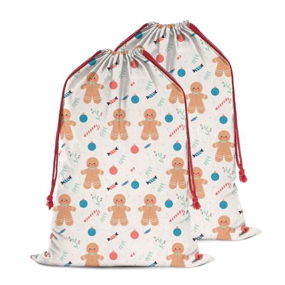 Christmas Sack – 28" X 20" Canvas Gift Bag with Drawstring, Full Print Polyester Santa Sack, Durable Reusable Xmas Gift Bag for Holiday, Party & Storage