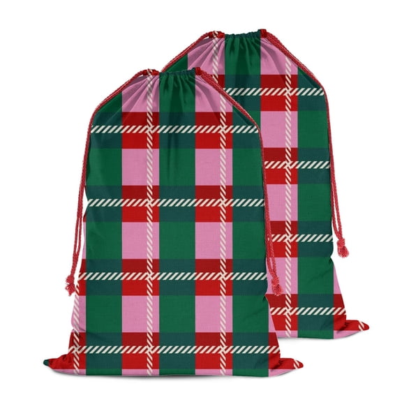 Christmas Sack – 28" X 20" Canvas Gift Bag with Drawstring, Full Print Polyester Santa Sack, Durable Reusable Xmas Gift Bag for Holiday, Party & Storage