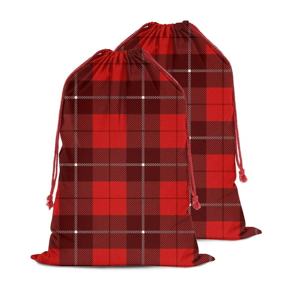 Christmas Sack – 28" X 20" Canvas Gift Bag with Drawstring, Full Print Polyester Santa Sack, Durable Reusable Xmas Gift Bag for Holiday, Party & Storage
