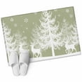 thumbnail image 1 of Christmas Sage Green 2'x3' Washable Rug, White Xmas Tree Elk Winter Snowflake Non-Slip Soft Doormat Area Rugs for Entrance Bathroom Bedsides, Carpet for Kitchen Bedroom, Entryway Floor Mat, 1 of 9