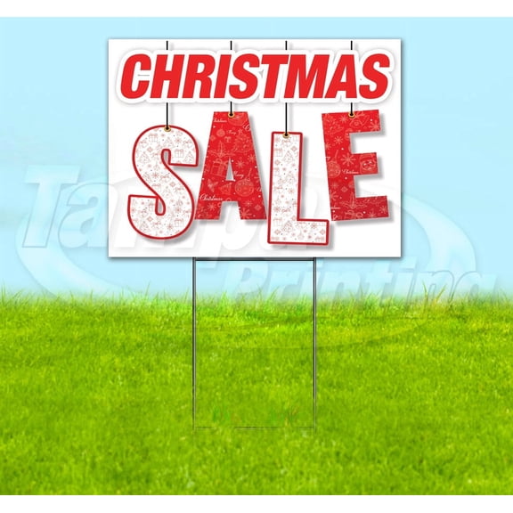 Christmas Sale (18" x 24") Yard Sign, Includes Metal Step Stake