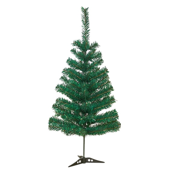 3 FT Artificial Christmas Tree Unlit Xmas Trees Noble Fir with Foldable Metal Stand and Hinged Sections, Green Unlit Christmas Tree for Office Home Store Party Holiday Decor