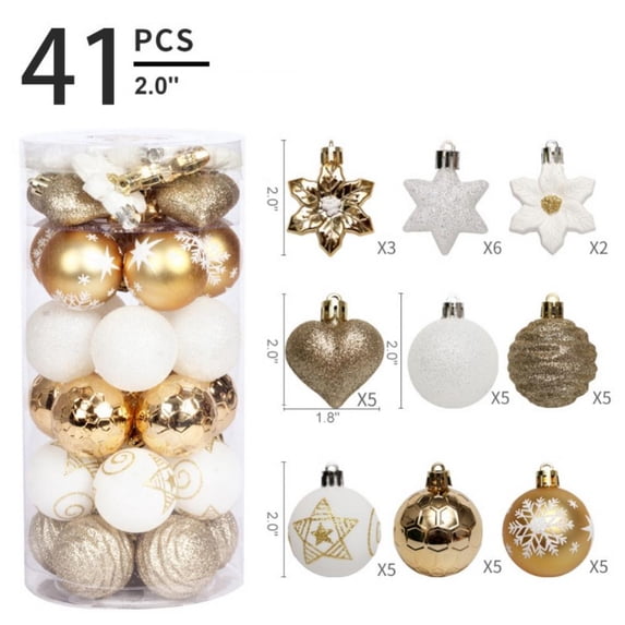 Christmas Sale! 41PCS 5cm Christmas Balls Ornaments Home Christmas Tree Pendant Decorations