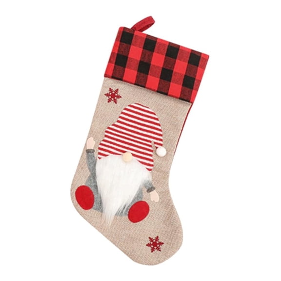 Christmas Sale! Christmas Stocking, 18 Inch Gnomes Santa Christmas Stockings Fireplace Hanging Stockings for Family Christmas Decoration Xmas Character Holiday Season Party Decor