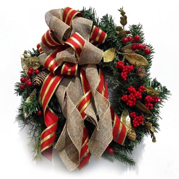 Christmas Sale! Decorative Artificial Christmas Wreaths with Holly Berries for Front Door, Xmas Holiday and Home Decorations, 15 in