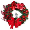 thumbnail image 1 of Christmas Sale! Decorative Artificial Christmas Wreaths with Holly Berries for Front Door, Xmas Holiday and Home Decorations, 15 in, 1 of 8