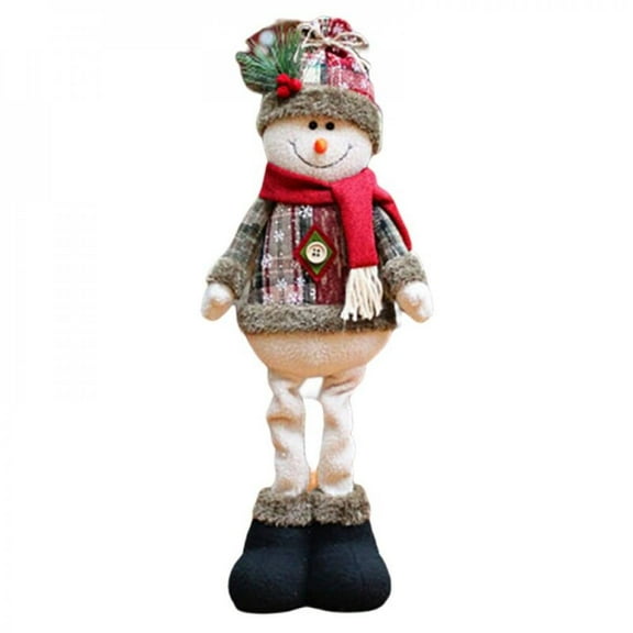 Christmas Sale! Christmas Plush Toy Long Leg Standing Santa Claus Snowman Reindeer Doll Christmas Tree Hanging Decor Home Indoor Table Fireplace Shelf Sitter Car Ornament Birthday Gifts