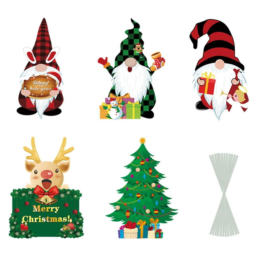 Christmas Sale! Christmas Yard Signs Stakes Gnome Decorations 5pcs