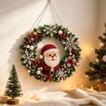 thumbnail image 1 of Christmas Santa Beaded Wreath DIY Kit, 2026 Complete Hand‑Beaded Front Door Wreath Craft Supplies, Festive Holiday Wall Hanging Decoration Set, 1 of 7