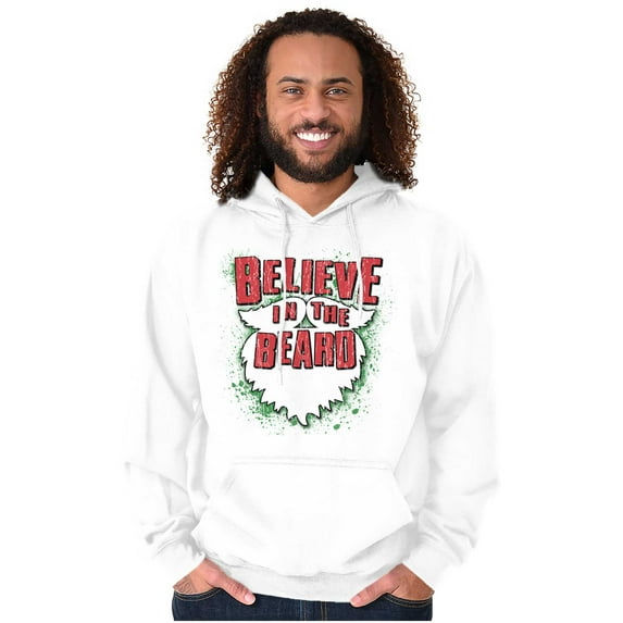 Christmas Santa Believe in the Beard Hoodie Sweatshirt Women Men Brisco Brands M