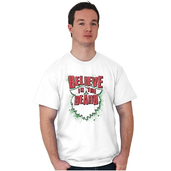 Christmas Santa Believe in the Beard Men's Graphic T Shirt Tees Brisco Brands S