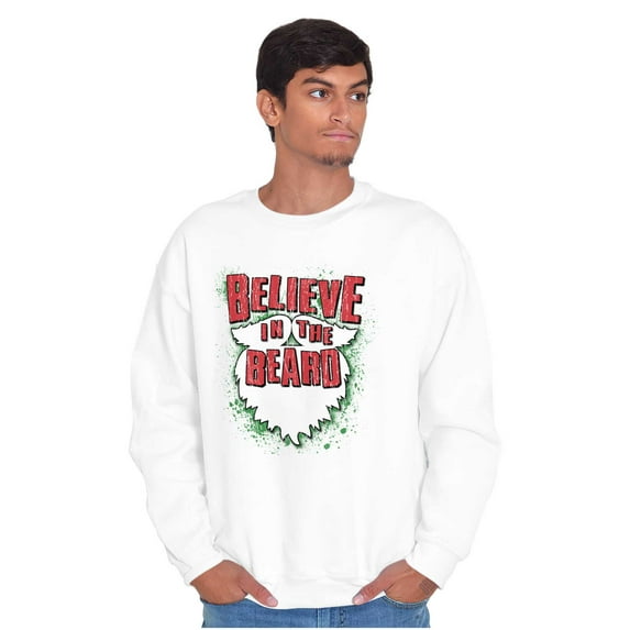 Christmas Santa Believe in the Beard Unisex Plus Fleece Graphic Sweatshirt Brisco Brands 3X