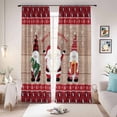 thumbnail image 1 of Christmas Santa Blackout Curtains for Bedroom/Living Room, Pinch Pleated Black Out Curtains, Xmas Tree Gnomes Snowflake Red Plaid Wood Room Darkening Window Drapes with Hooks 2 Panels, 39"x70", 1 of 8