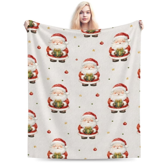 Christmas Santa Blanket Gift Throw Blanket Cozy Soft Holiday Home Decor Gift for Family 50x40