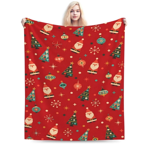 Christmas Santa Blanket Gift Throw Blanket Cozy Soft Home Decor Holiday Gift for Christmas Lovers 50x40