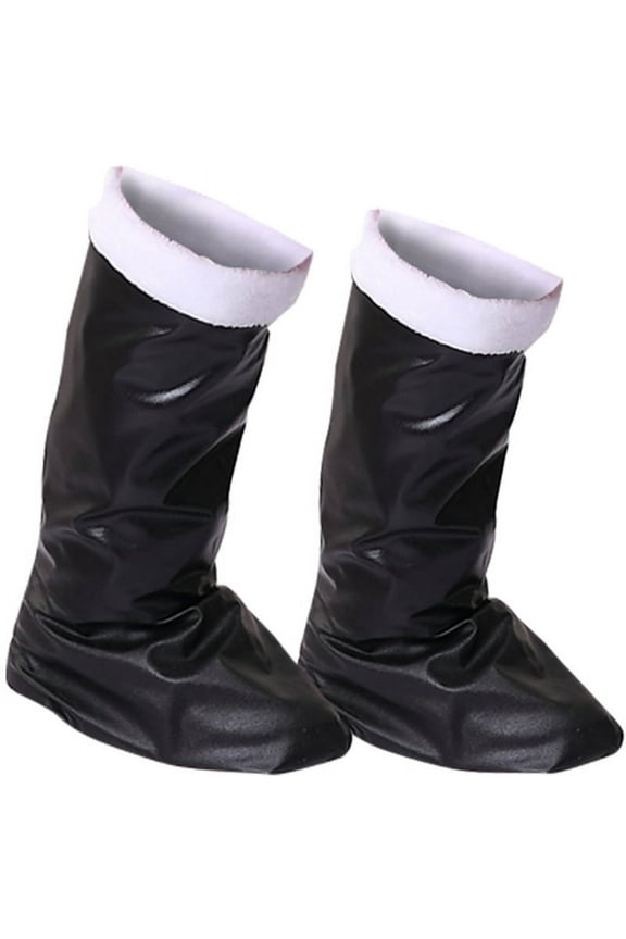 Christmas Santa Boot Covers PU Santa Boots Christmas Footwear for Kids Adults Christmas Carnival Party