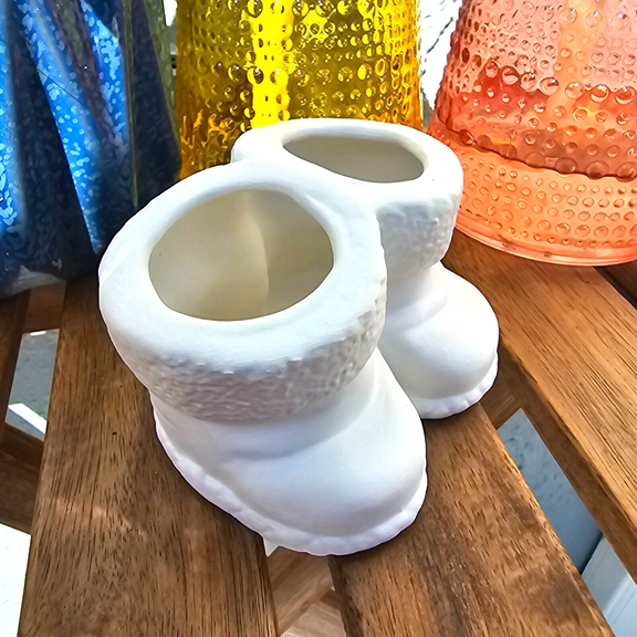 Christmas Santa Boots 3.5" IN STOCK Ceramic Bisque Ready To Paint Pottery