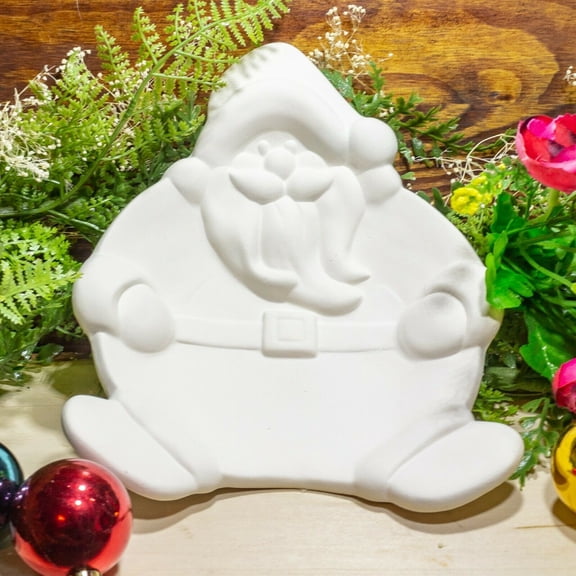Christmas Santa Bowl 7.5" IN STOCK Ceramic Bisque Ready To Paint Pottery