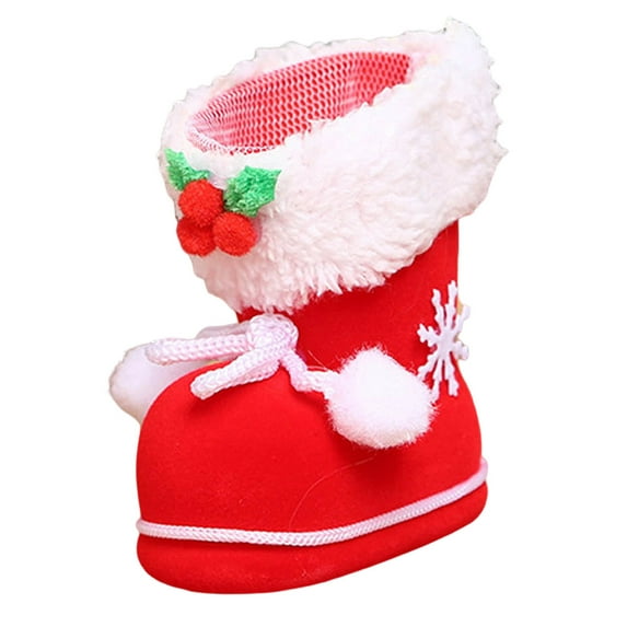 Christmas Santa Candy Boots Bag Red Shoes Gift Stocking Snacks Container Home Decorations Xmas Tree Ornaments Hanging Pendants Xmas Bag Lovely Party Favor Decorations for Children Holiday Home Decor
